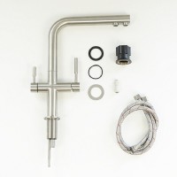 Смеситель для кухонной мойки Lemark Expert LM5063S, с подключением к фильтру с питьевой водой, сталь