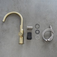Смеситель для кухонной мойки Lemark Expert LM5079LGN, золото