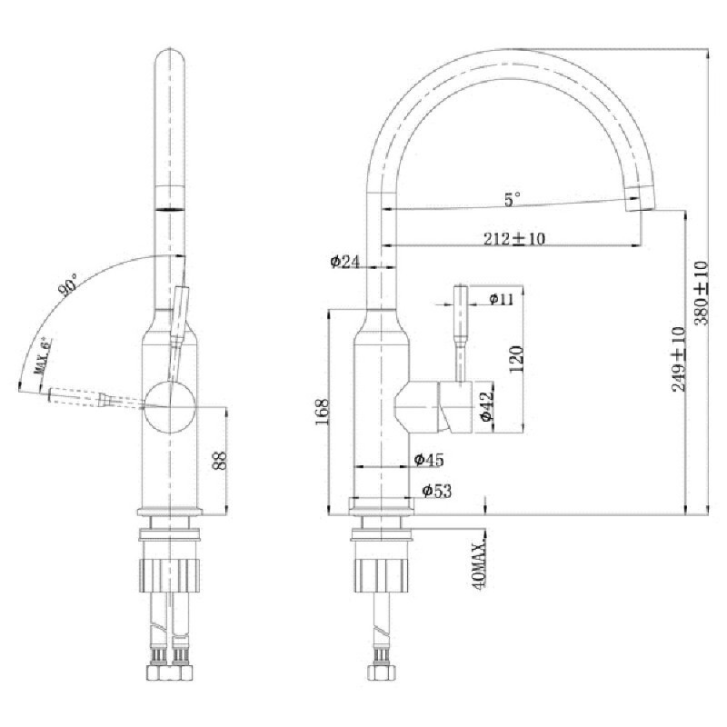 Смеситель для кухонной мойки Lemark Expert LM5079S, сталь