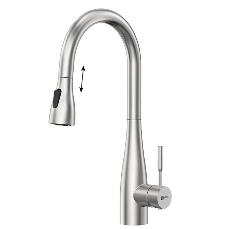 Смеситель для кухонной мойки Lemark Expert LM5084S, с выдвижным изливом, сталь