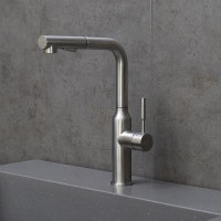 Смеситель для кухонной мойки Lemark Expert LM5085S, с выдвижным изливом, сталь