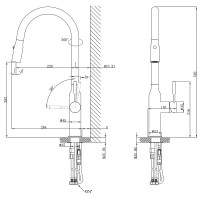 Смеситель для кухонной мойки Lemark Expert LM5086S, с выдвижным изливом, сталь