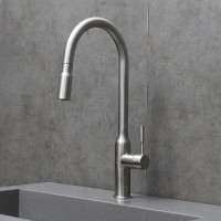 Смеситель для кухонной мойки Lemark Expert LM5086S, с выдвижным изливом, сталь