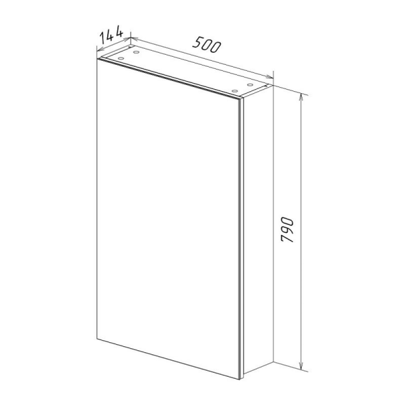 Зеркальный шкаф Lemark Universal 50 х 80 см, левый, корпус белый глянец, LM50ZS-U