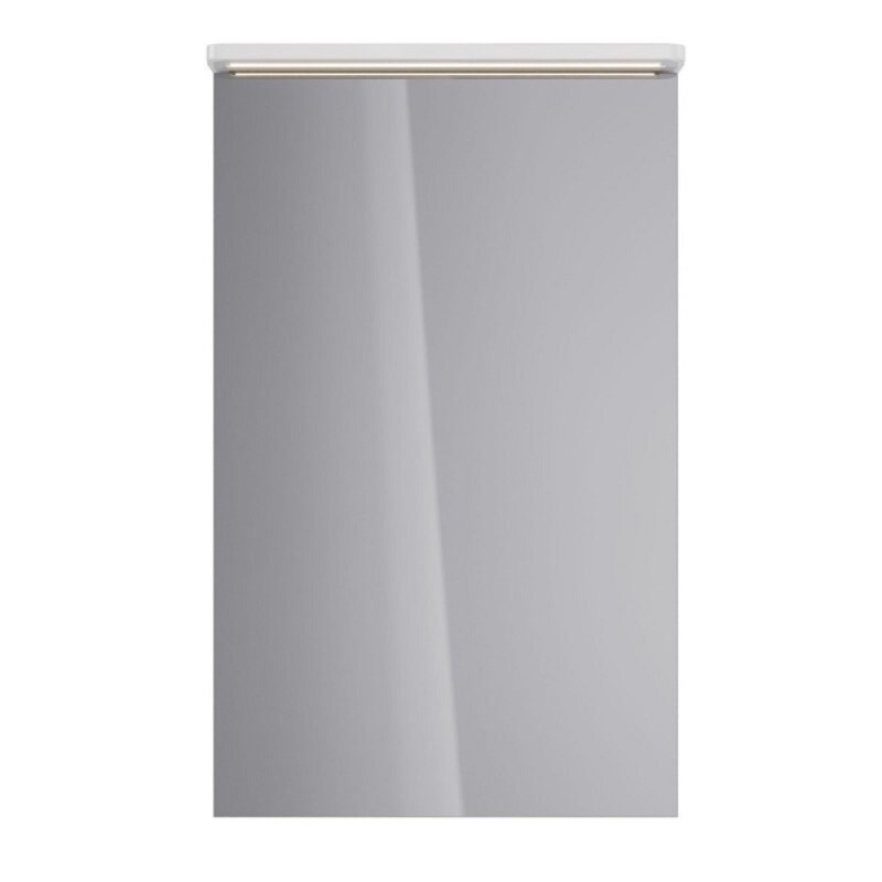 Шкаф зеркальный Lemark Zenon 50 х 80 см, подвесной, левый, с LED-подсветкой, теплый свет, цвет корпуса белый глянец, LM50ZS-Z