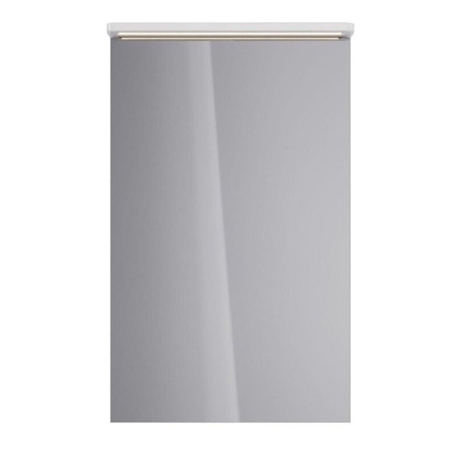Шкаф зеркальный Lemark Zenon 50 х 80 см, подвесной, левый, с LED-подсветкой, теплый свет, цвет корпуса белый глянец, LM50ZS-Z