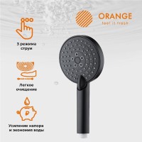 Душевой гарнитур Orange Style, черный матовый, LM53b, 3 режима струи