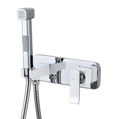 Гигиенический душ со смесителем Lemark Contest LM5819CW, хром/белый