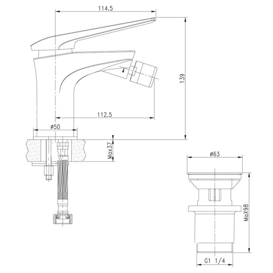 Смеситель Lemark Allegro LM5908CW для биде, белый/хром