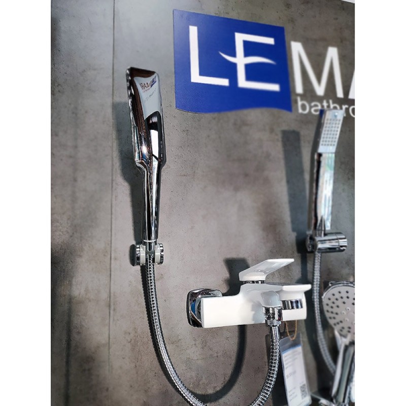 Смеситель для ванны Lemark Allegro LM5914CW с душевым гарнитуром, белый/хром
