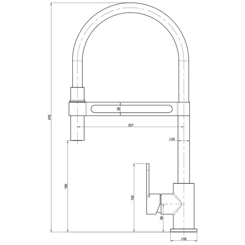 Смеситель Lemark Soul LM6006C для кухонной мойки, хром/черный