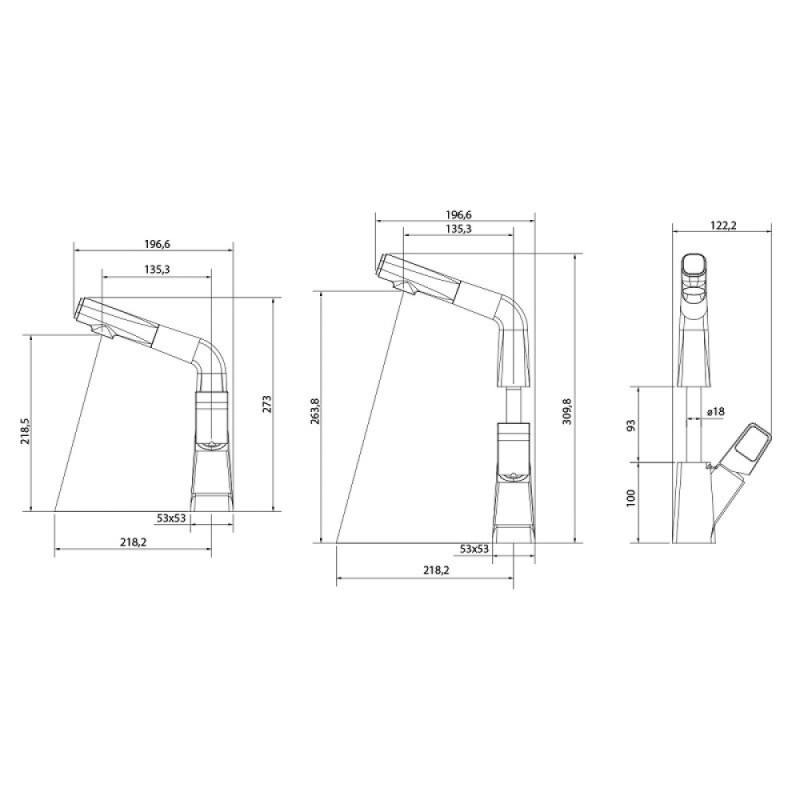 Смеситель Lemark Soul LM6008BR для кухонной мойки, с вытяжным изливом, черный/красный