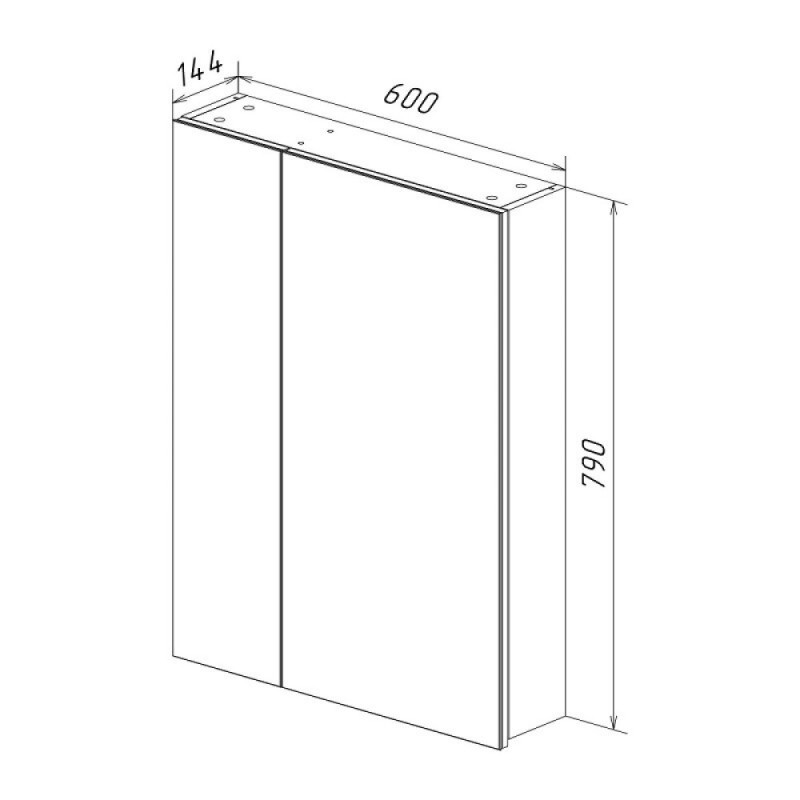 Зеркальный шкаф Lemark Universal 60 х 80 см, корпус белый глянец, LM60ZS-U