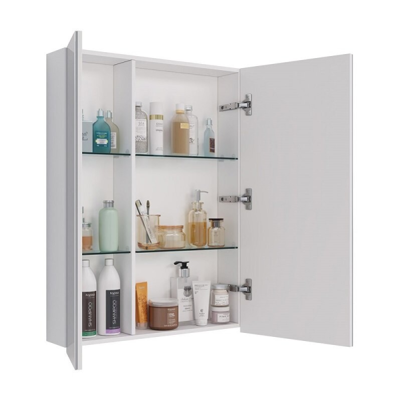 Зеркальный шкаф Lemark Universal 60 х 80 см, корпус белый глянец, LM60ZS-U