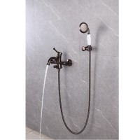 Смеситель для ванны и душа Lemark Peretto LM6302RB, с душевым гарнитуром, черный кофе
