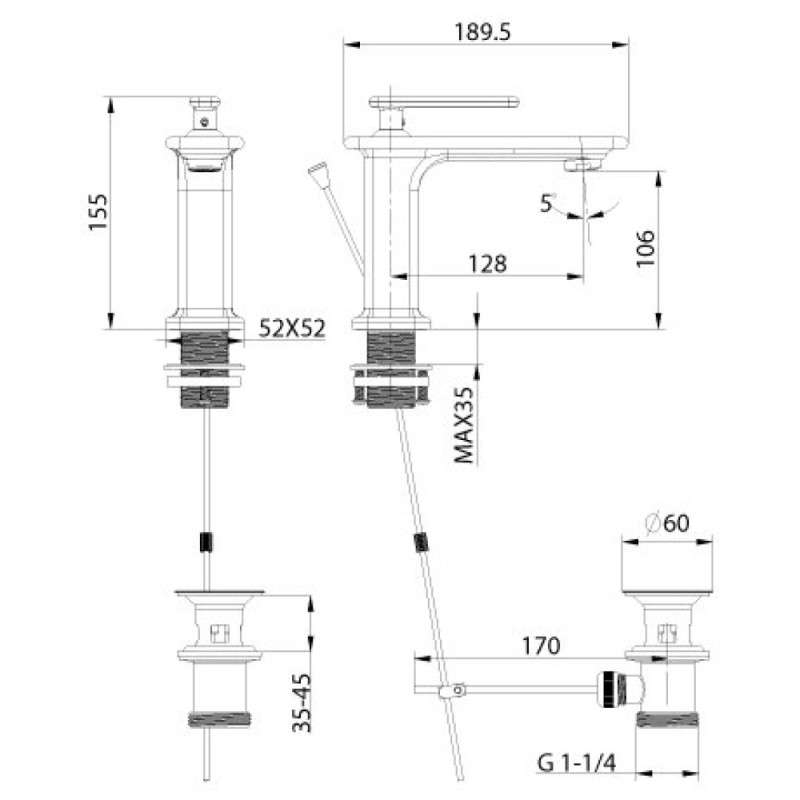 Смеситель для раковины Lemark Mista LM6406WG монолитный, белый/золото