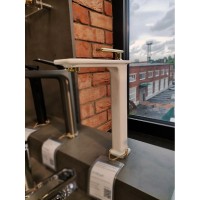 Смеситель Lemark Mista LM6409WG для раковины, белый/золото