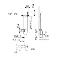 Смеситель Lemark Mista LM6414WG для ванны и душа с душевым гарнитуром, белый с золотом