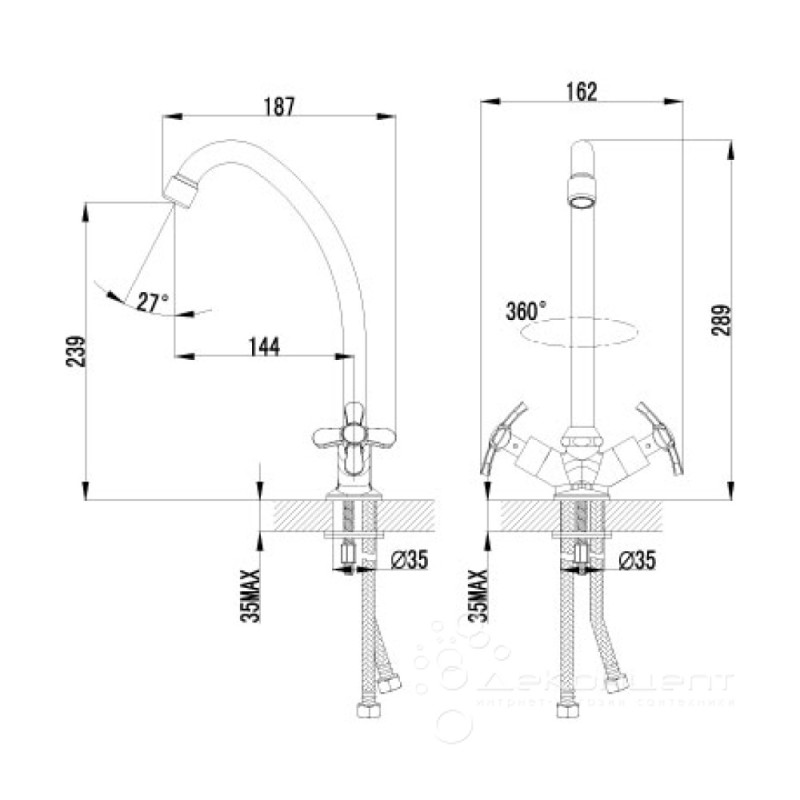 Смеситель Lemark Partner 6544 LM6544C для кухни с поворотным изливом, хром