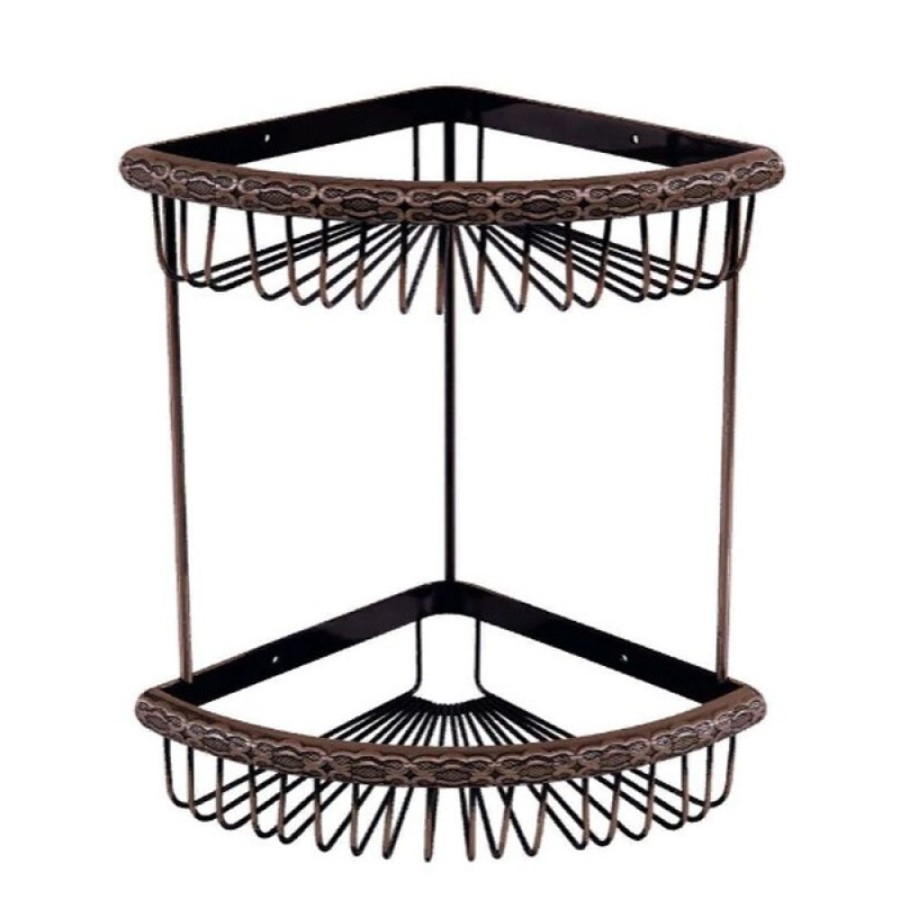 Полка угловая Lemark Jasmine LM6682ORB, 2-ярусная, черная бронза