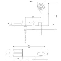 Смеситель для ванны и душа Lemark Unibox LM6914CW, с душевым гарнитуром, белый, хром