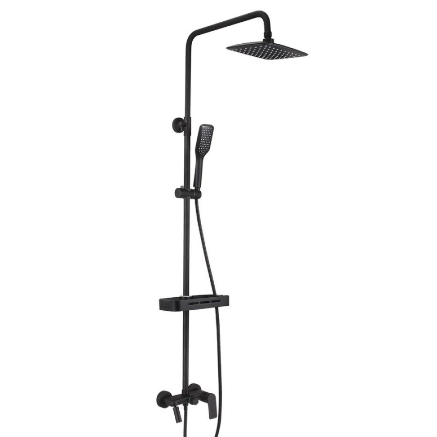 Душевая система Lemark Tropic LM7002BL, с изливом, цвет чёрный