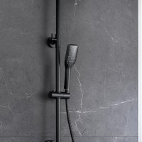 Душевая система Lemark Tropic LM7002BL, с изливом, цвет чёрный