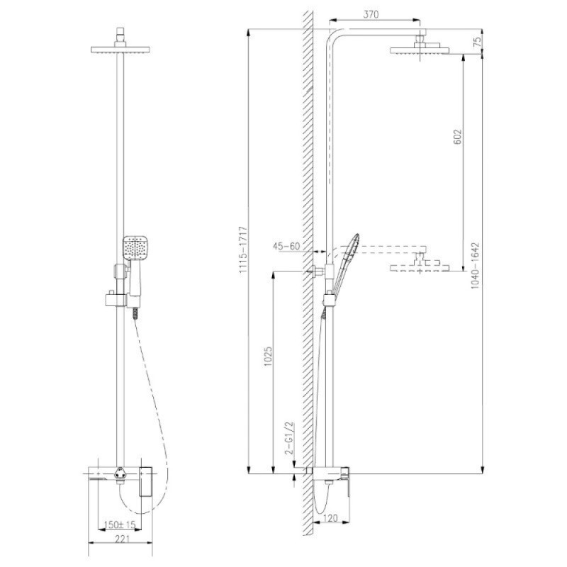 Душевая система Lemark Tropic LM7005C, хром