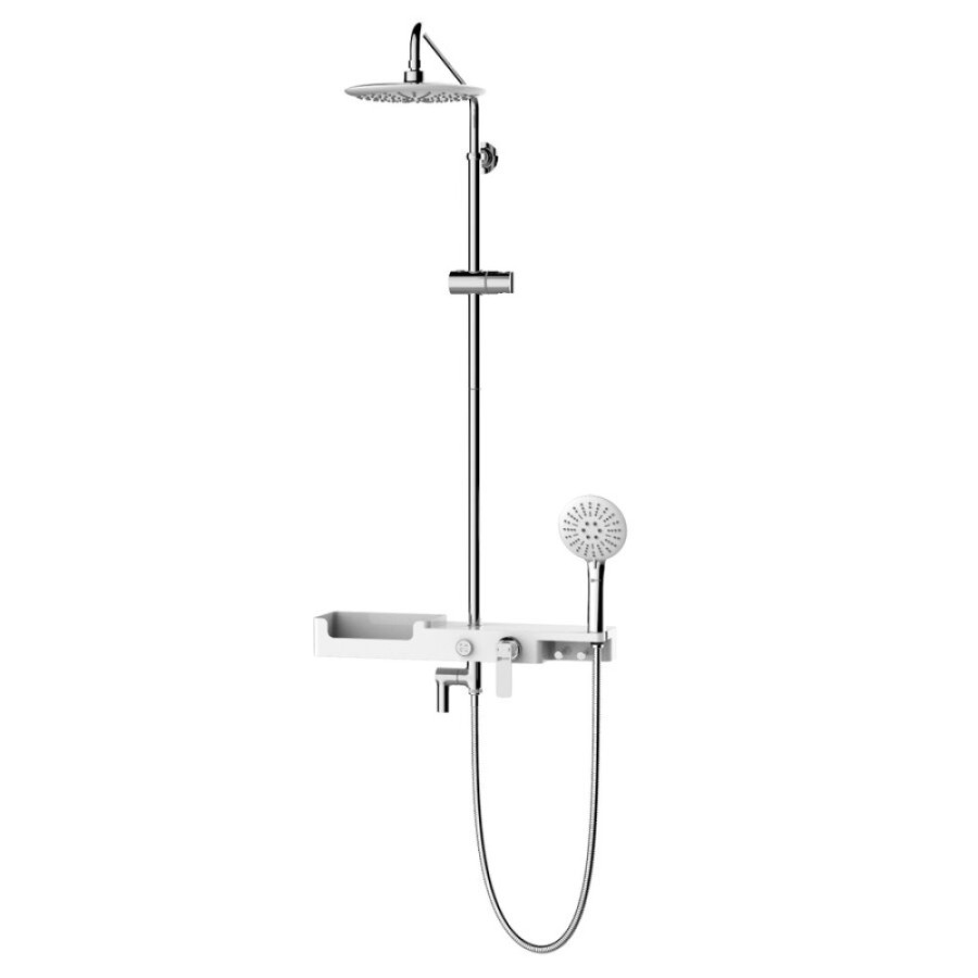 Душевая система Lemark Tropic LM7007C, с изливом, хром/белый