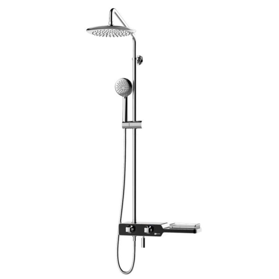 Душевая система Lemark Tropic LM7009C, с изливом, хром/черный