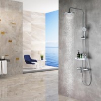 Душевая система Lemark Tropic LM7010C, с термостатом, с изливом, хром