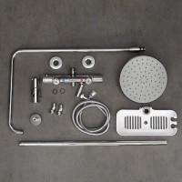 Душевая система Lemark Tropic LM7010C, с термостатом, с изливом, хром