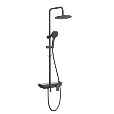 Смеситель Lemark Tropic LM7012BL для ванны и душа, с верхней душ.лейкой тропический дождь черный