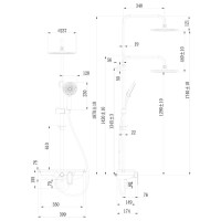 Смеситель Lemark Tropic LM7012BL для ванны и душа, с верхней душ.лейкой тропический дождь черный