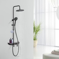 Смеситель Lemark Tropic LM7012BL для ванны и душа, с верхней душ.лейкой тропический дождь черный