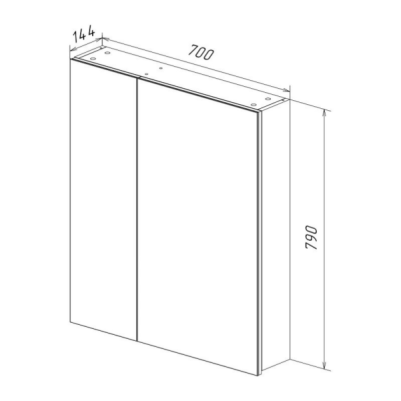 Зеркальный шкаф Lemark Universal 70 х 80 см, корпус белый глянец, LM70ZS-U