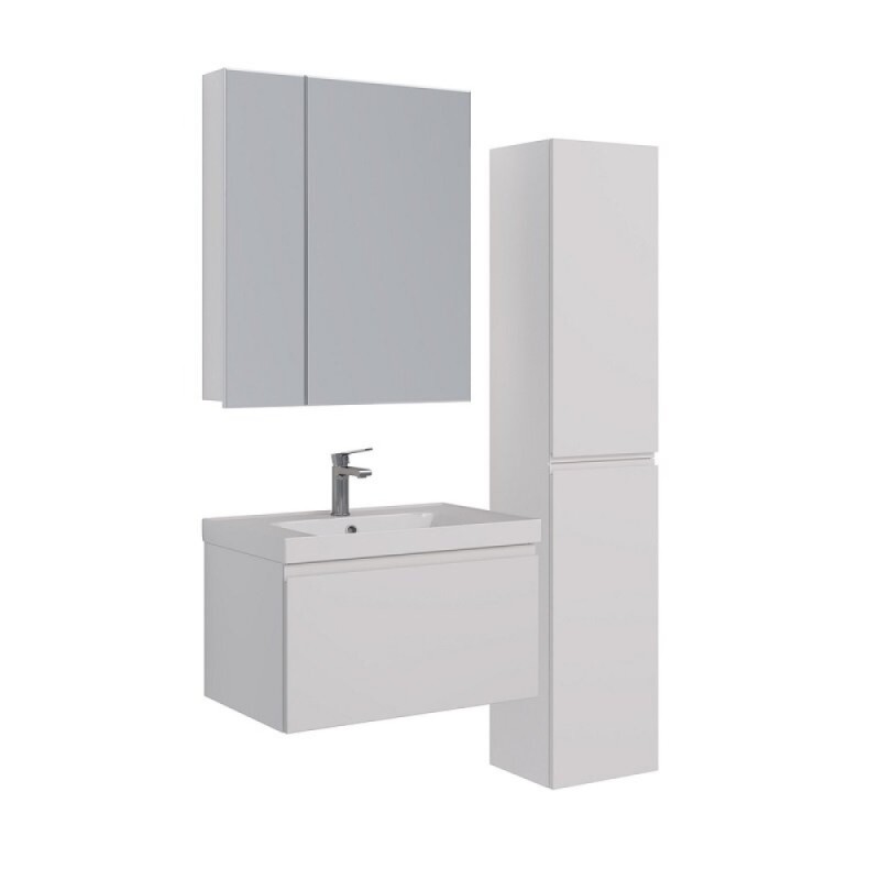 Зеркальный шкаф Lemark Universal 70 х 80 см, корпус белый глянец, LM70ZS-U
