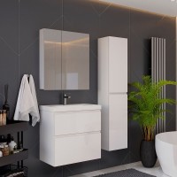 Зеркальный шкаф Lemark Universal 70 х 80 см, корпус белый глянец, LM70ZS-U