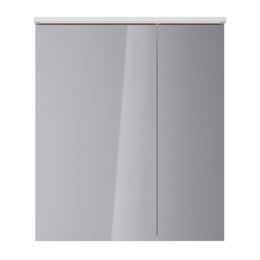 Шкаф зеркальный Lemark Zenon 70 х 80 см, подвесной, с LED-подсветкой, теплый свет, цвет корпуса белый глянец, LM70ZS-Z