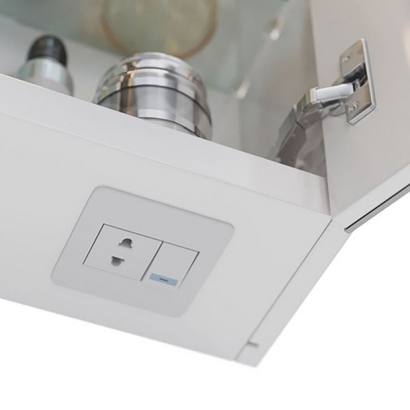 Шкаф зеркальный Lemark Zenon 70 х 80 см, подвесной, с LED-подсветкой, теплый свет, цвет корпуса белый глянец, LM70ZS-Z