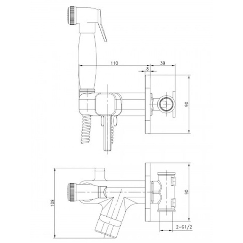 Гигиенический душ Lemark Solo, LM7165G, со смесителем, золото