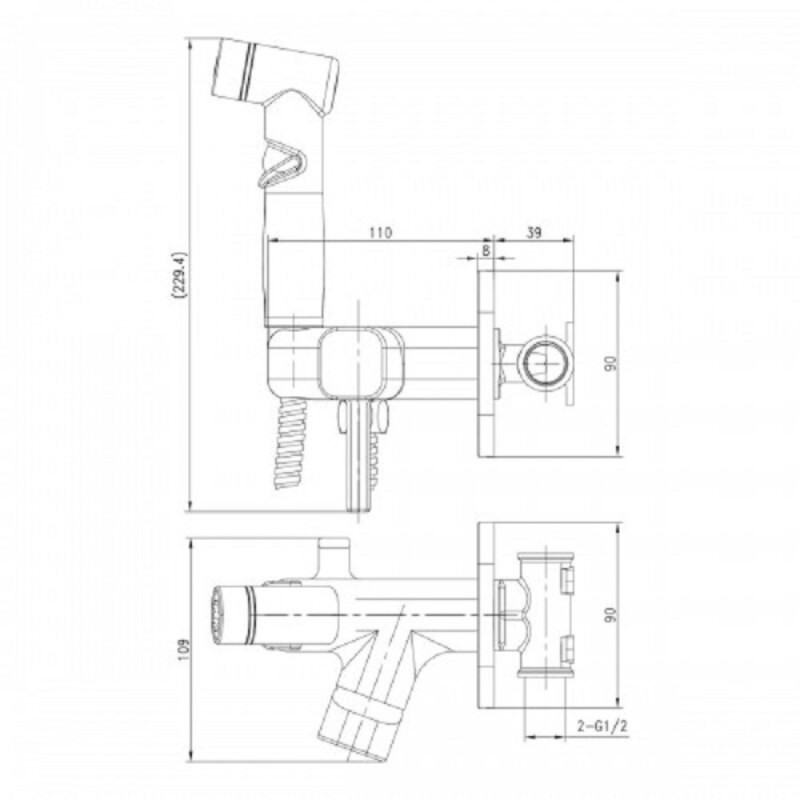 Гигиенический душ Lemark Solo, LM7165GM, со смесителем, графит