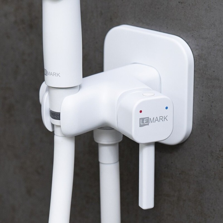 Гигиенический душ Lemark Solo, LM7165MW, со смесителем, белый