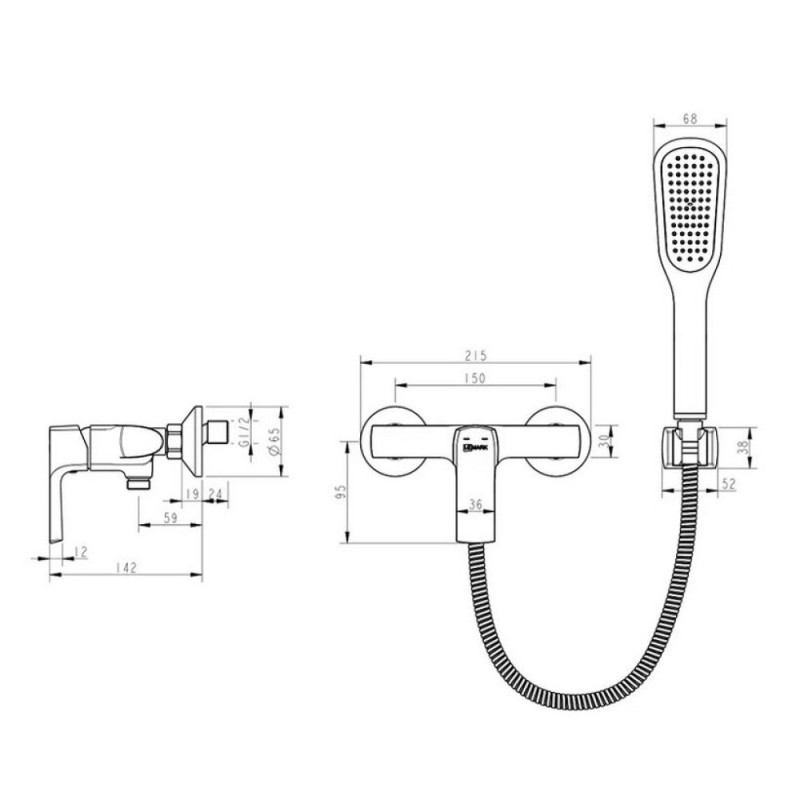 Смеситель Lemark Ursus LM7203BL для душа, цвет черный