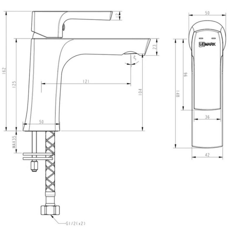 Смеситель Lemark Ursus LM7206BL для раковины с донным клапаном, цвет черный