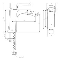 Смеситель Lemark Ursus LM7208BL для биде с донным клапаном, цвет черный