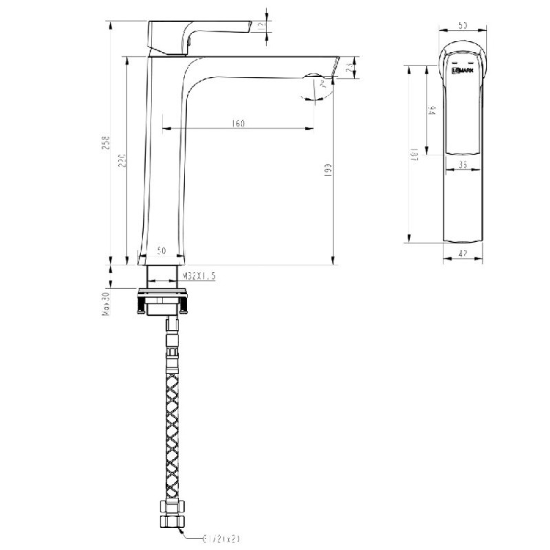 Смеситель Lemark Ursus LM7209BL для раковины с донным клапаном, цвет черный