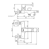 Смеситель Lemark Ursus LM7214BL для ванны и душа, цвет черный