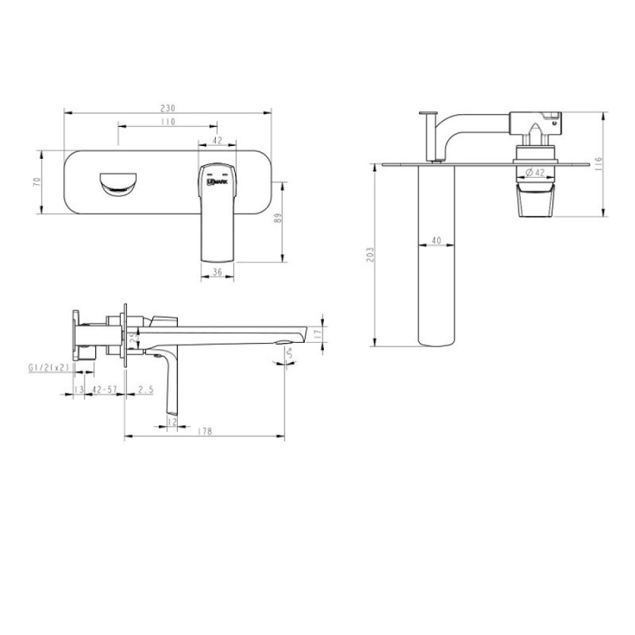 Смеситель Lemark Ursus LM7226BL для раковины, цвет черный