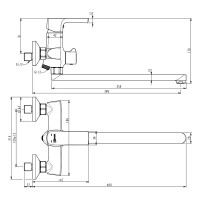 Смеситель Lemark Ursus LM7251BL, универсальный, черный